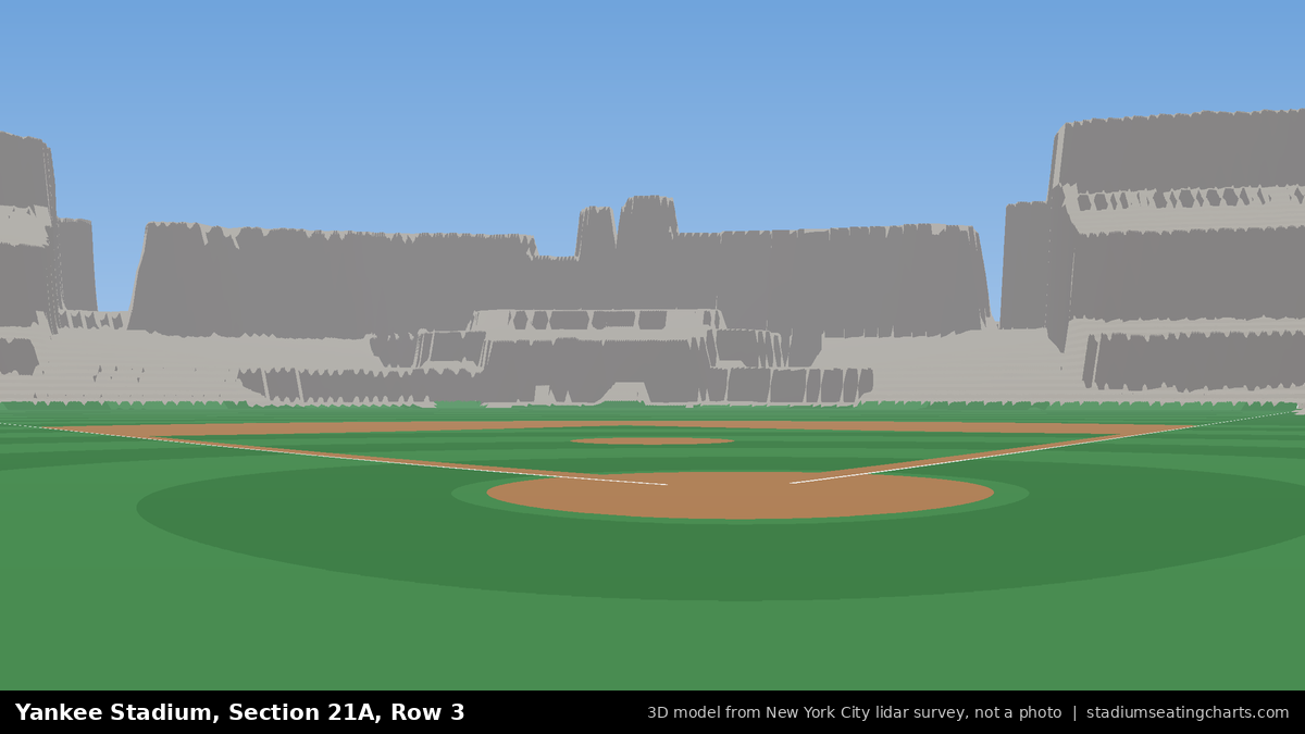 View from Yankee Stadium Section 21A, Row 3, looking toward the pitcher's mound