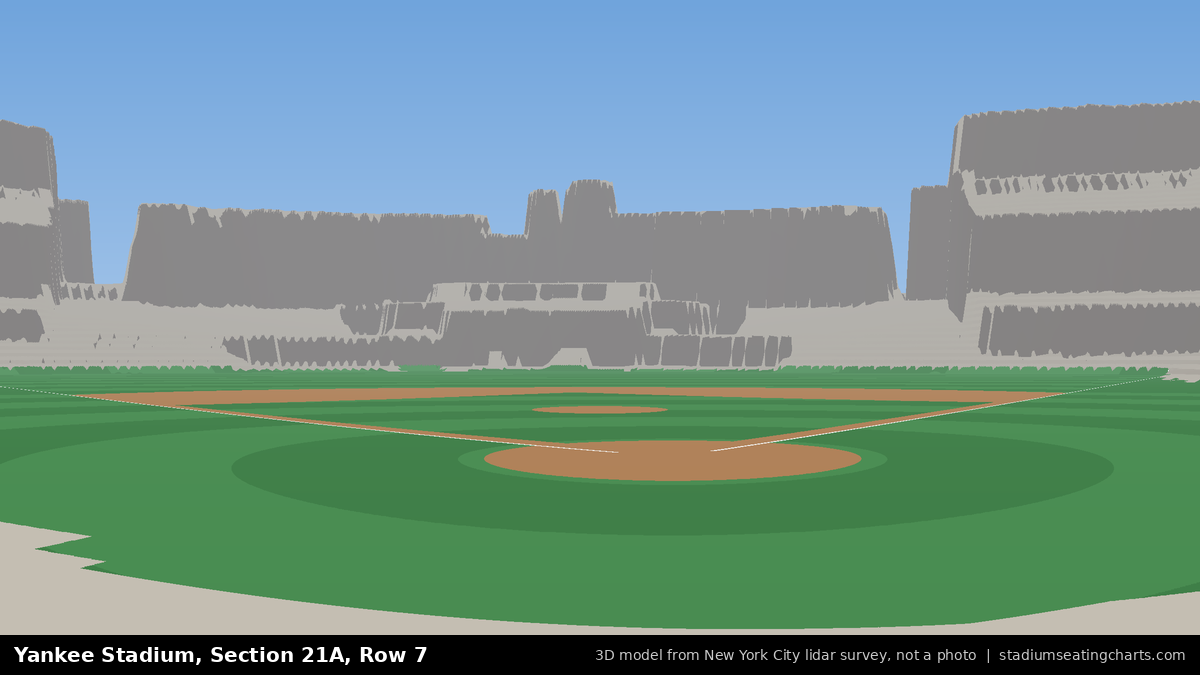 View from Yankee Stadium Section 21A, Row 7, looking toward the pitcher's mound