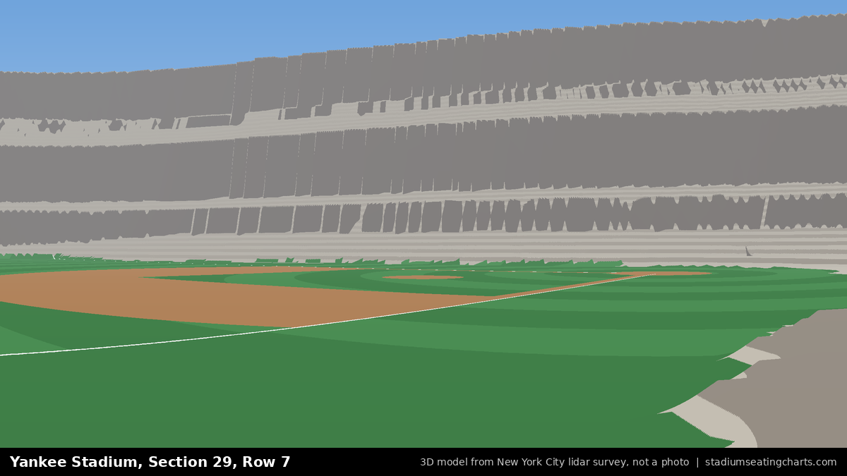 View from Yankee Stadium Section 29, Row 7, looking toward the pitcher's mound