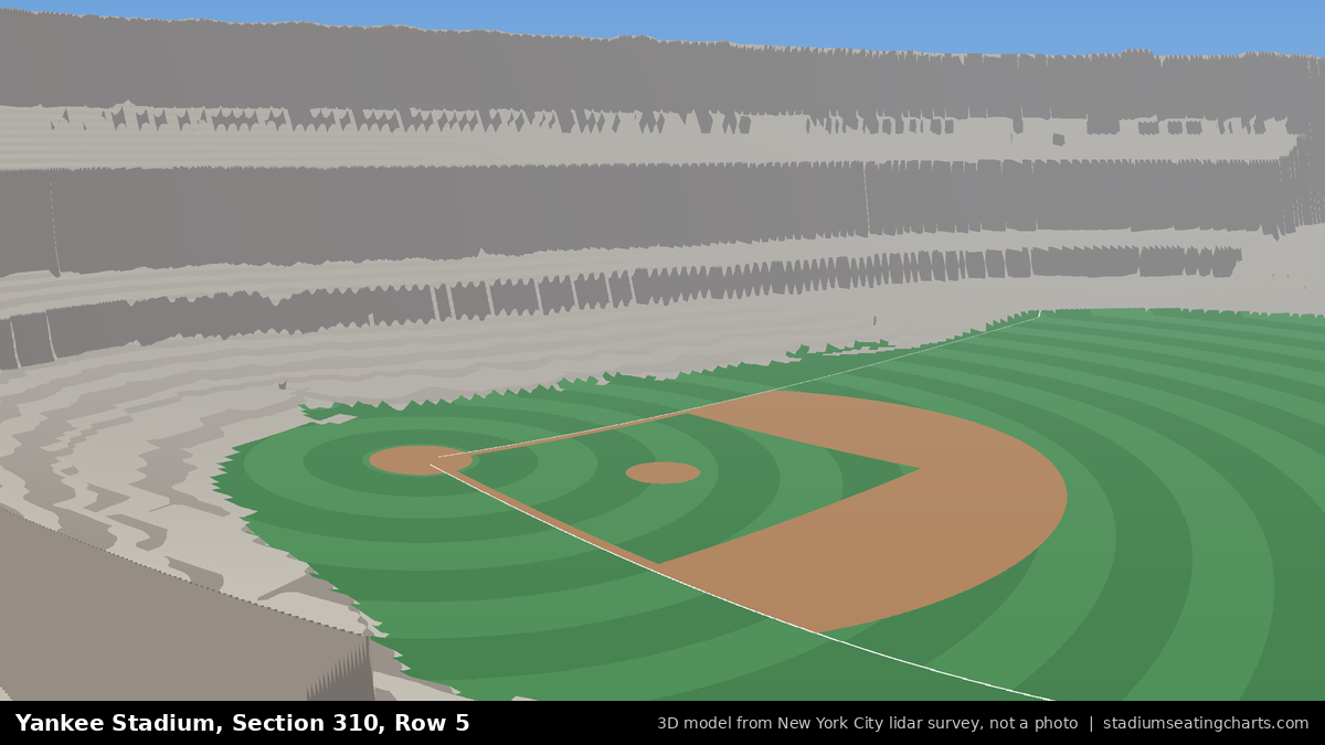 View from Yankee Stadium Section 310, Row 5, looking toward the pitcher's mound