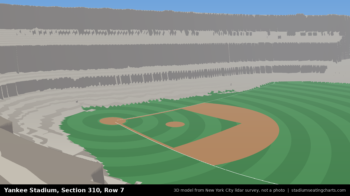View from Yankee Stadium Section 310, Row 7, looking toward the pitcher's mound