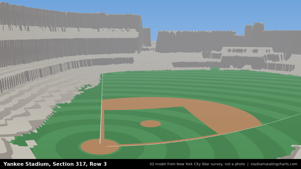 View from Yankee Stadium Section 317, Row 3, looking toward the pitcher's mound