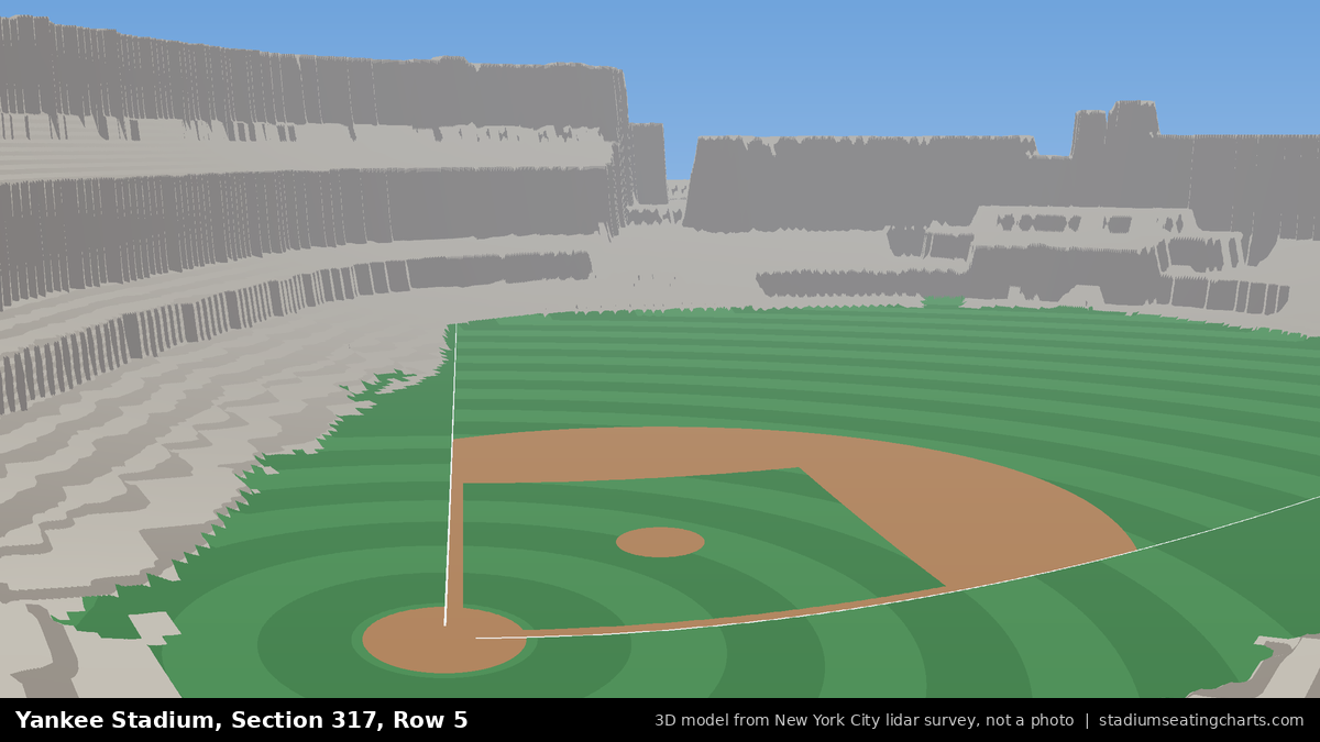 View from Yankee Stadium Section 317, Row 5, looking toward the pitcher's mound