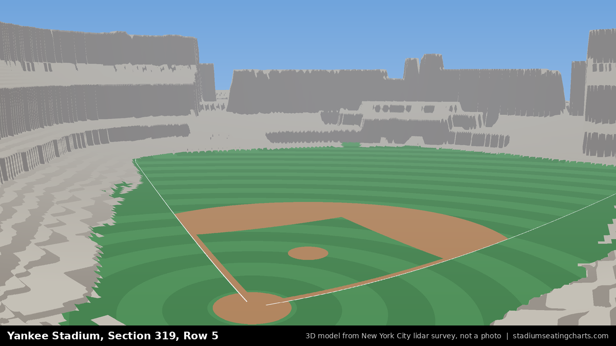 View from Yankee Stadium Section 319, Row 5, looking toward the pitcher's mound