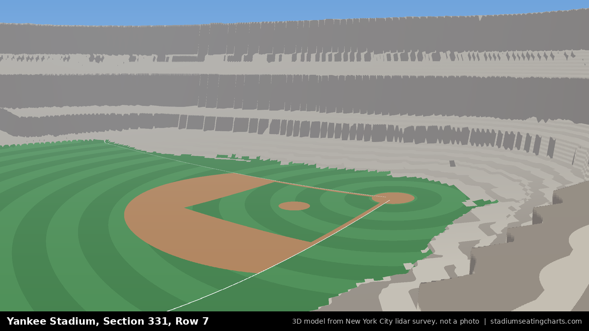 View from Yankee Stadium Section 331, Row 7, looking toward the pitcher's mound